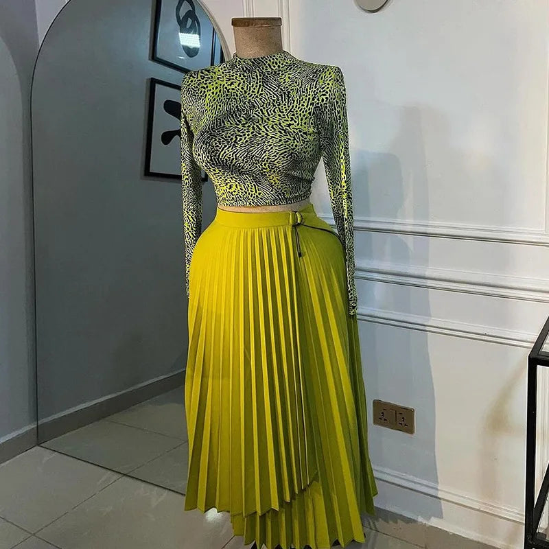 Women Skirts Pleated Irregular Solid High Waist A Line Mid Calf Skirts Elegant Lady Regular Casual Folds Summer