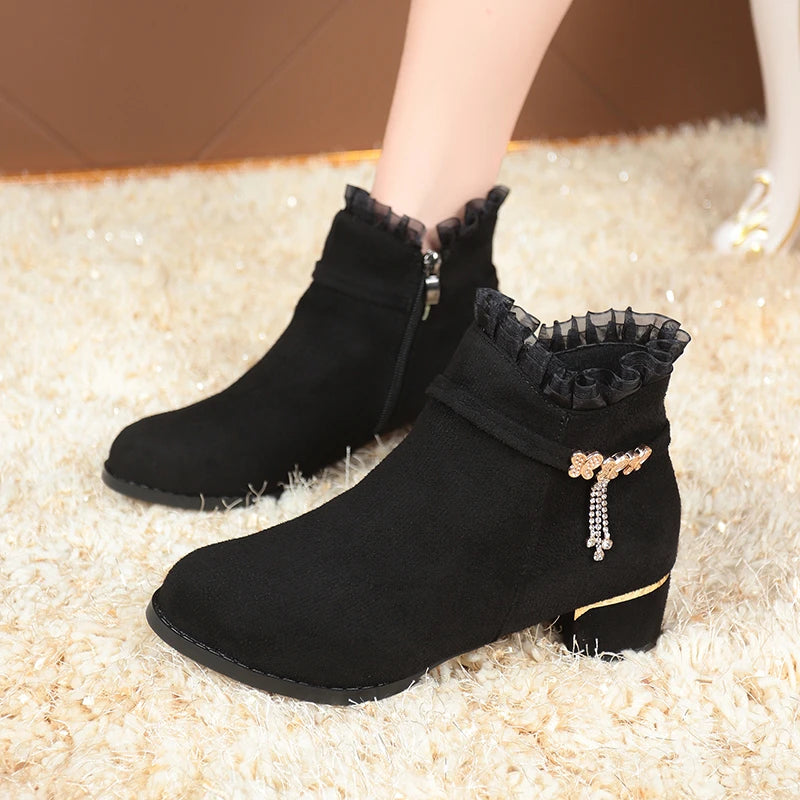 Women elegant Anti Slip Winter Banquet Casual boots