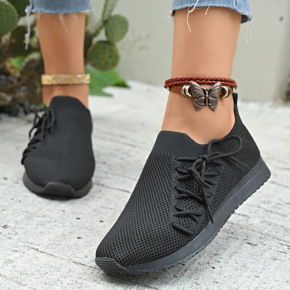 Women Casual Shoes Fashion Breathable Walking Mesh Flat Shoes Sneakers