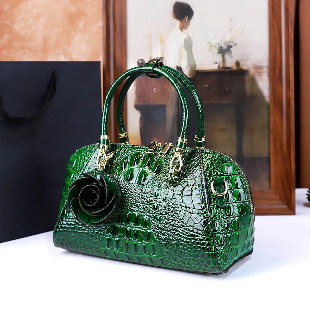Women Crocodile pattern high-end  new retro fashion handbag, large-capacity texture, single-shoulder crossbody , pillow bag