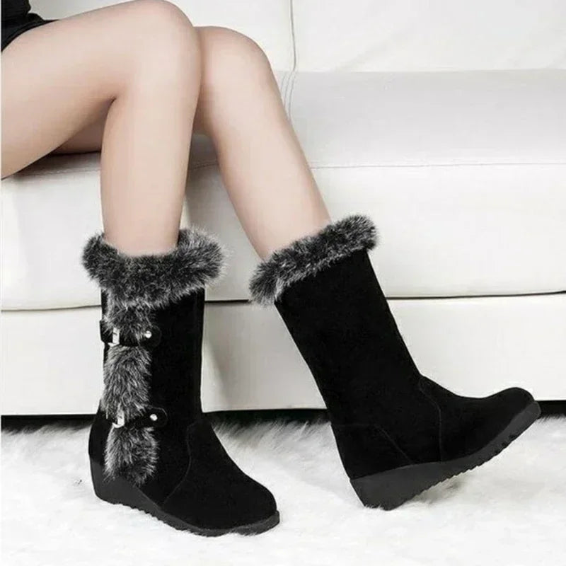Women Casual Warm Fur Mid-Calf Boots