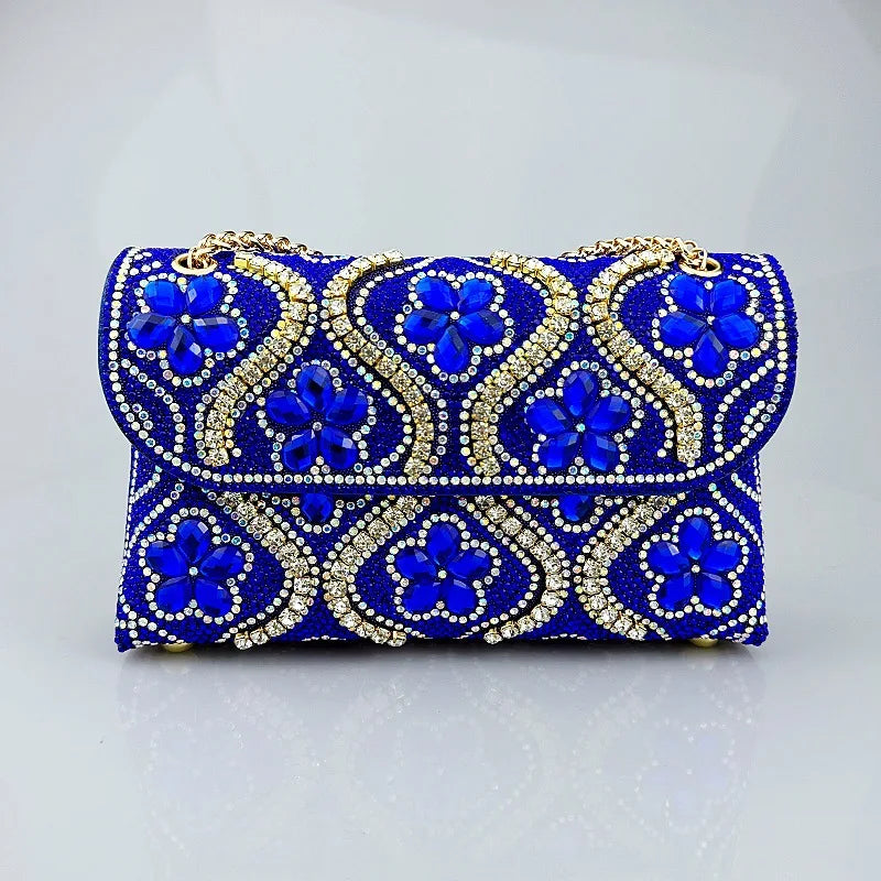 Women New Fashion Celebrity Rhinestone  Clothing Alloy Xiaoxiangfeng Shoulder Crossbody Dinner Bag