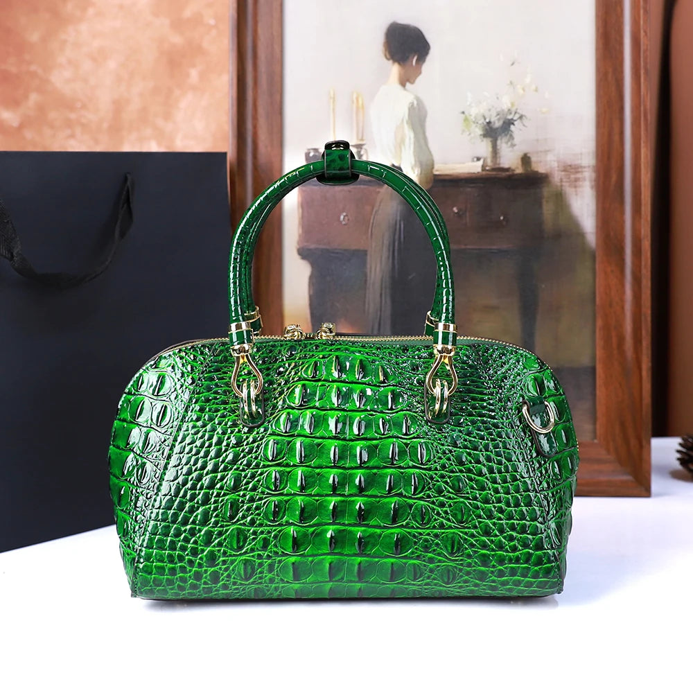 Women Crocodile pattern high-end  new retro fashion handbag, large-capacity texture, single-shoulder crossbody , pillow bag