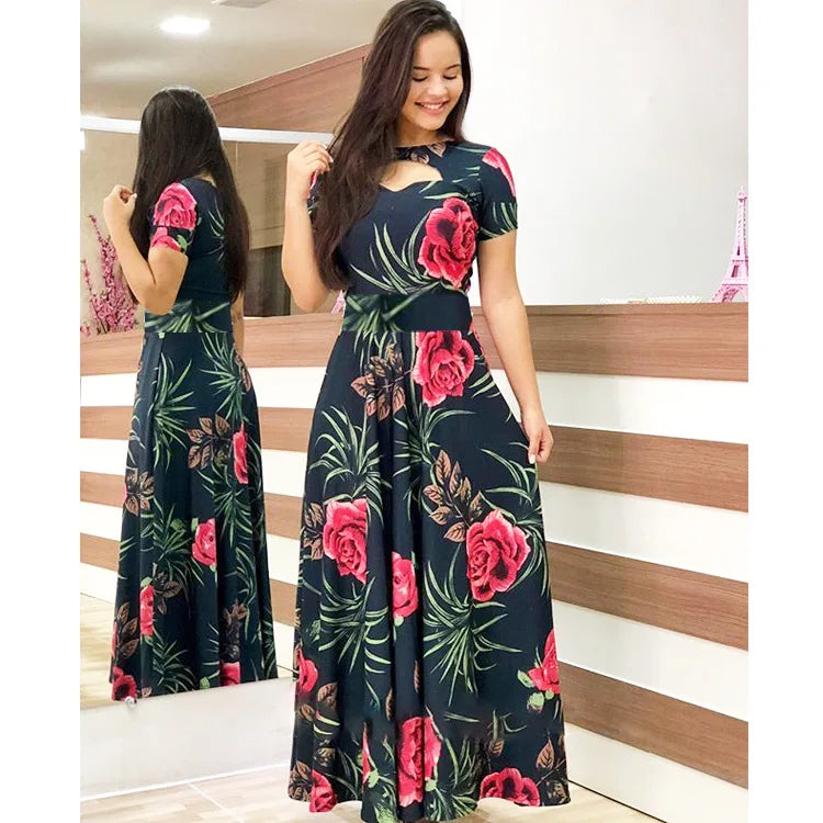 Women New Spring/Summer , big swing skirt, sexy and fashionable digital printing Dresses