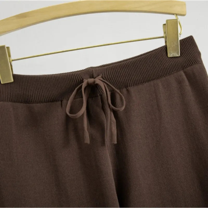 Women Knitted Pant Sets Sweater for spring and autumn