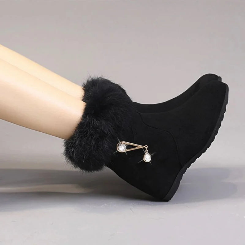 Women elegant fashionable Winter New Style Thickened Platform Snow Boots Warm Ankle Boots