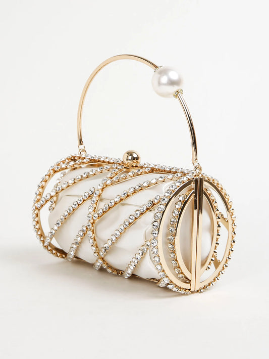 Women's clutch sparkly diamond-encrusted bag