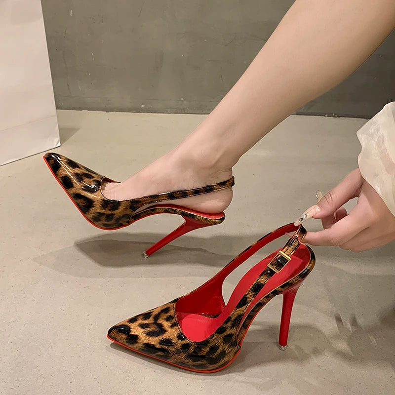 Women High Heels Feminine Sexy Leopard Print Pointed Toe Stiletto Single shoes