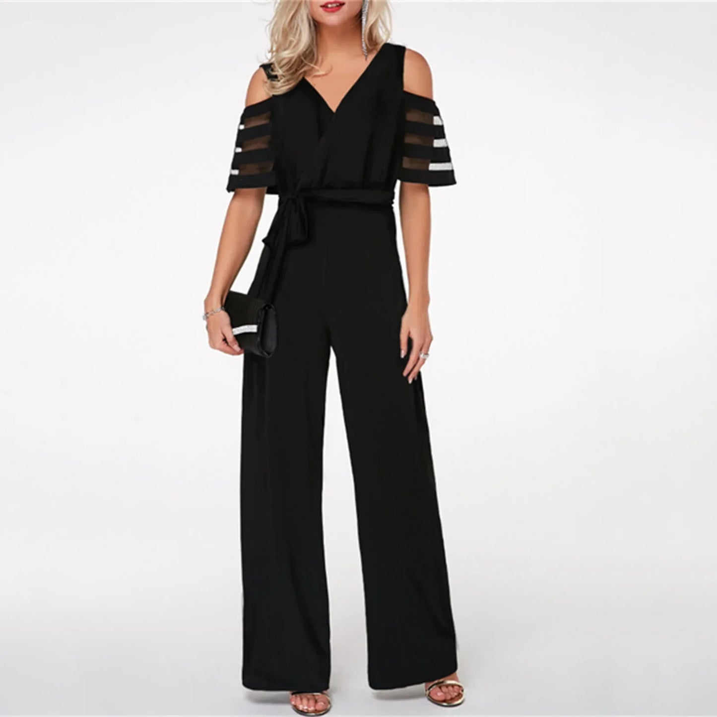 women's wide leg loose design comfortable and casual jumpsuit