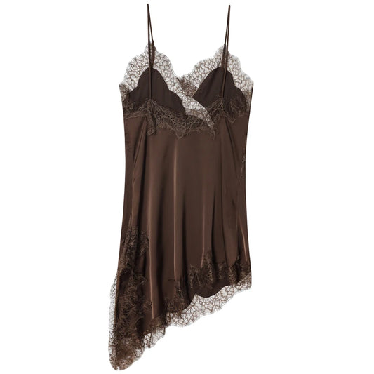 Women's Lace Asymmetric Slip Dress