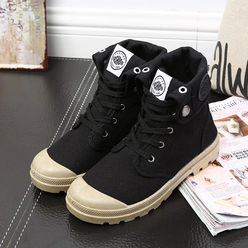 Women New Canvas Shoes Palladium Style Fashion High-top Breathable Ankle boots
