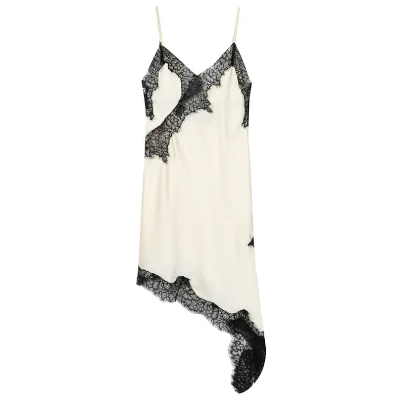 Women's Lace Asymmetric Slip Dress