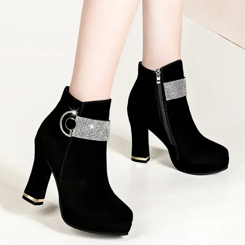 Women Elegant Fashionable Autumn/winter thick, high heel boot
