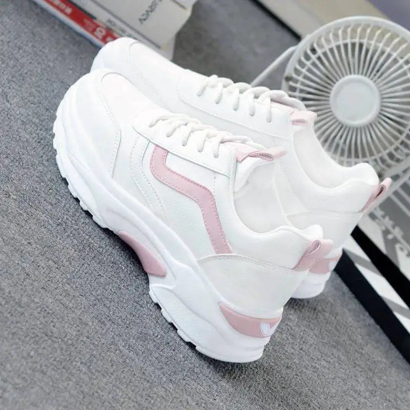 Women White Sneakers with Blue Accents