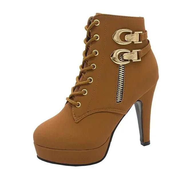 Women elegant fashionable autumn/winter high, stiletto heels ankle, side zipper boots