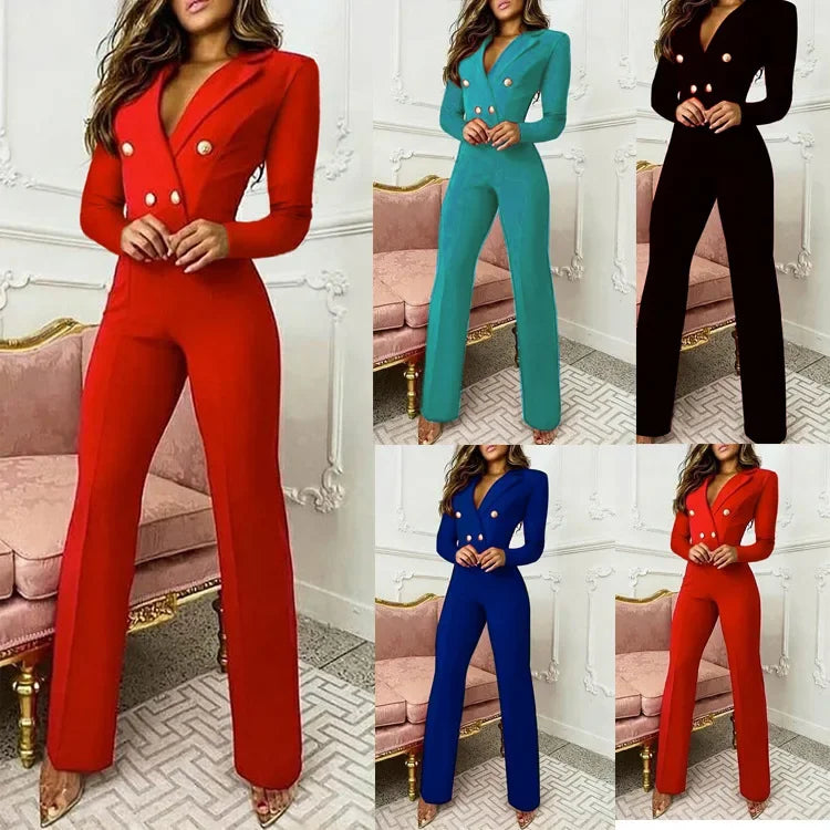 Women's slim fit long sleeve autumn winter jumpsuit