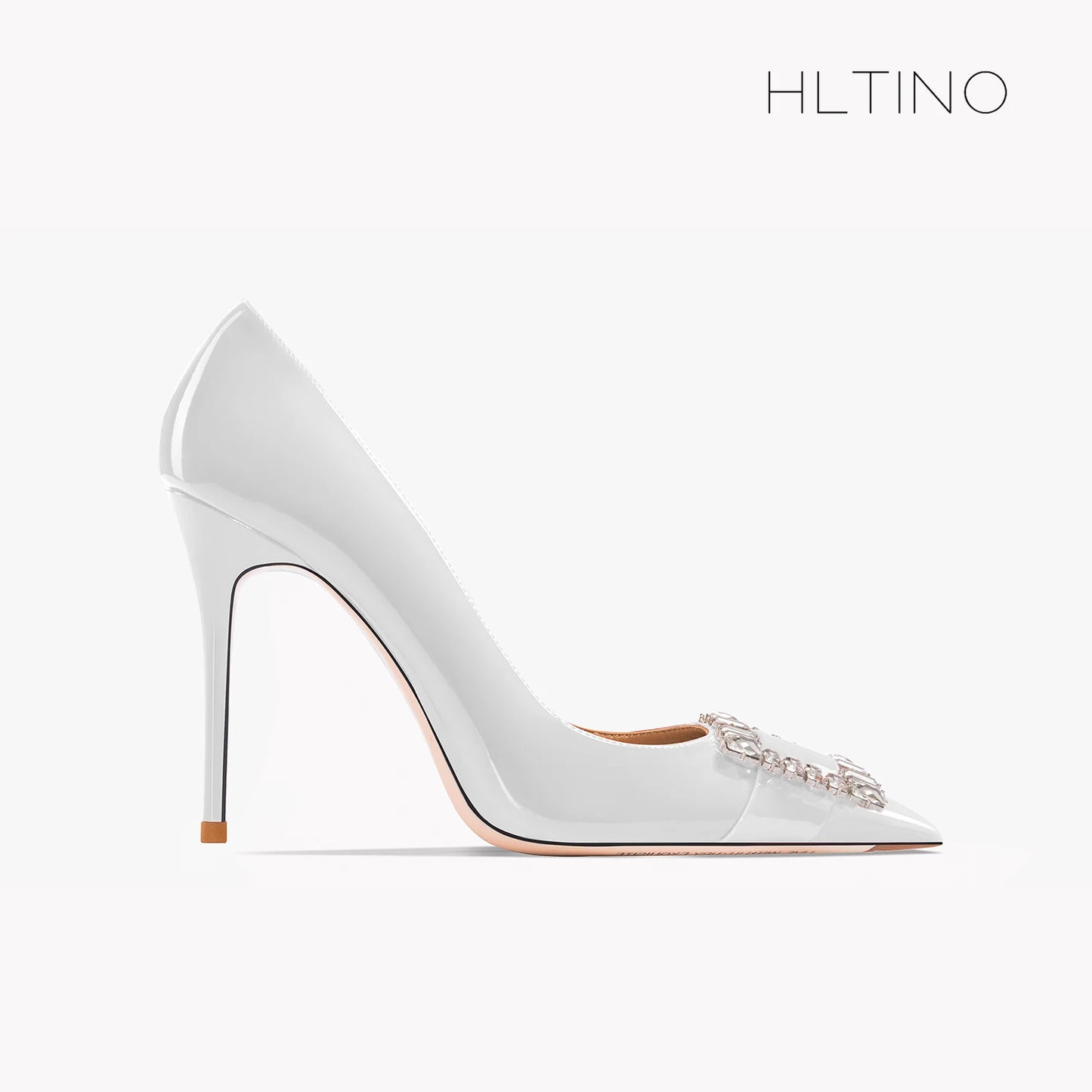 Women HLTNINO Crystal Pumps Spring Summer Shoes with Rhinestones High Heeled Stilettos Sandal