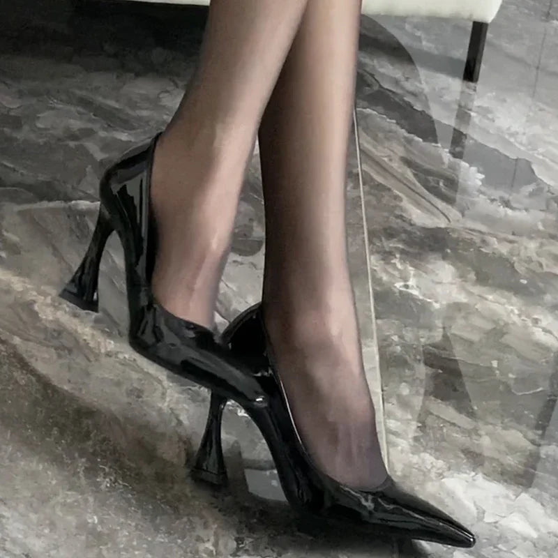 Women New Design High Heels Pointed Toe  Pumps Street Style Shallow Slip On Party Shoes