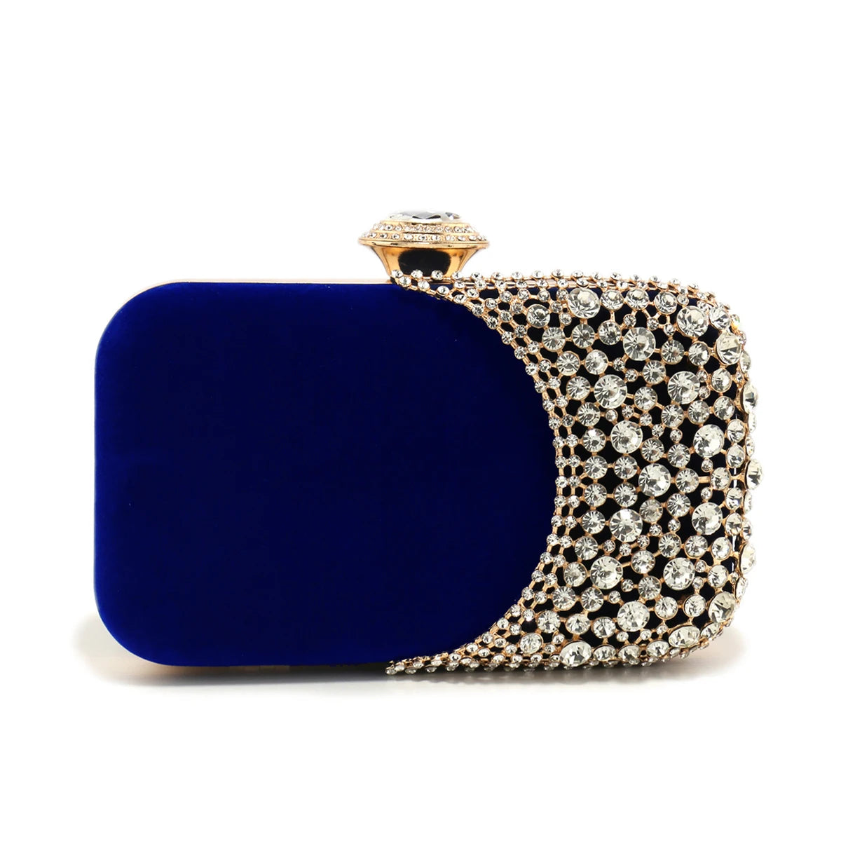 Women Hollow Design Evening Bags Velvet Glitter Fashion Ladies Wedding Party  Shoulder Chain Diamonds Handbags