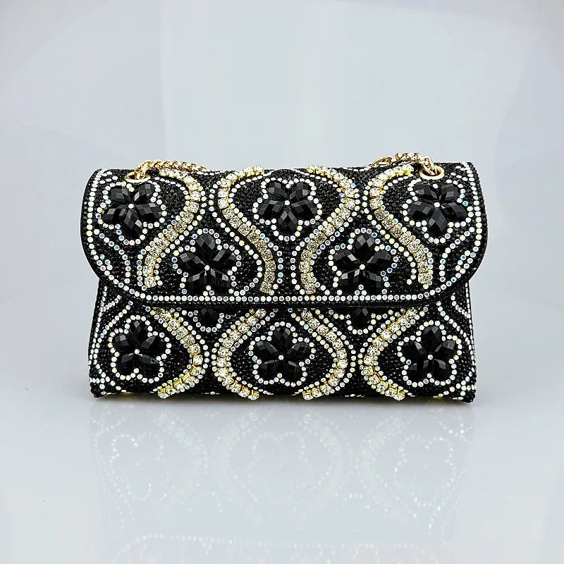 Women New Fashion Celebrity Rhinestone  Clothing Alloy Xiaoxiangfeng Shoulder Crossbody Dinner Bag