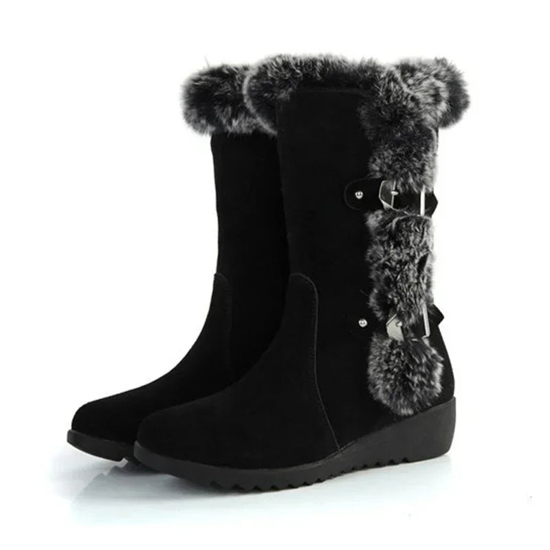 Women Casual Warm Fur Mid-Calf Boots