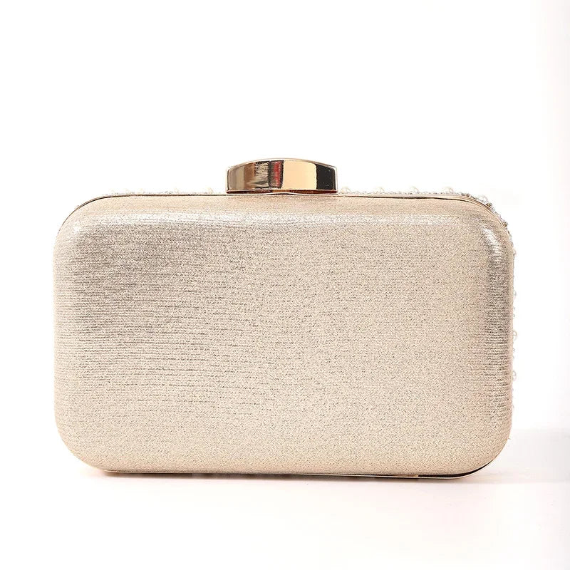 Women Pearl Elegant Evening Fashionable Stylish Beading Wedding Dinner Party Banquet  Dress Clutch Bag