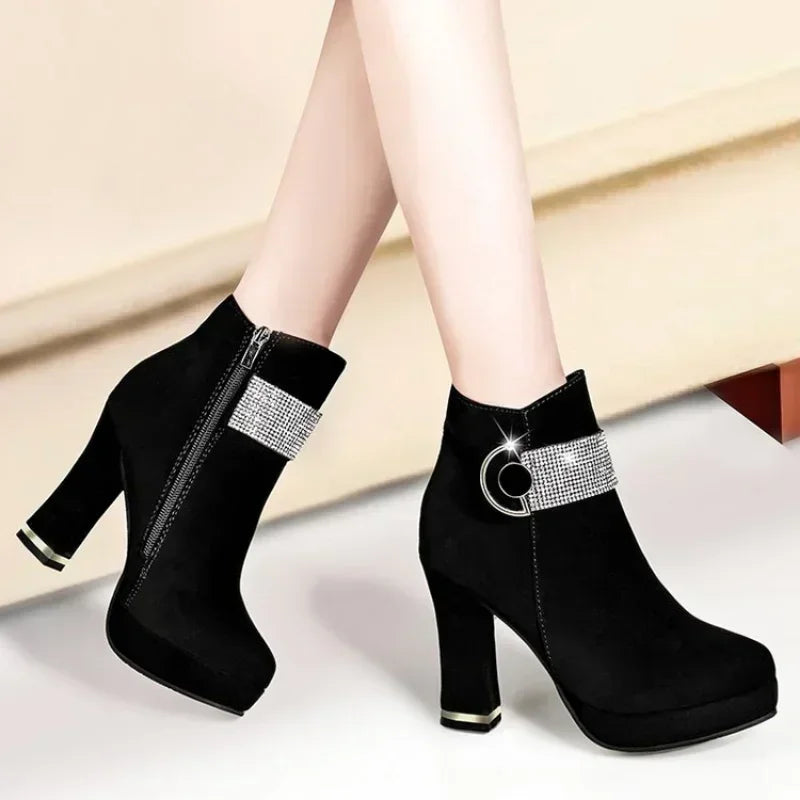Women Elegant Fashionable Autumn/winter thick, high heel boot