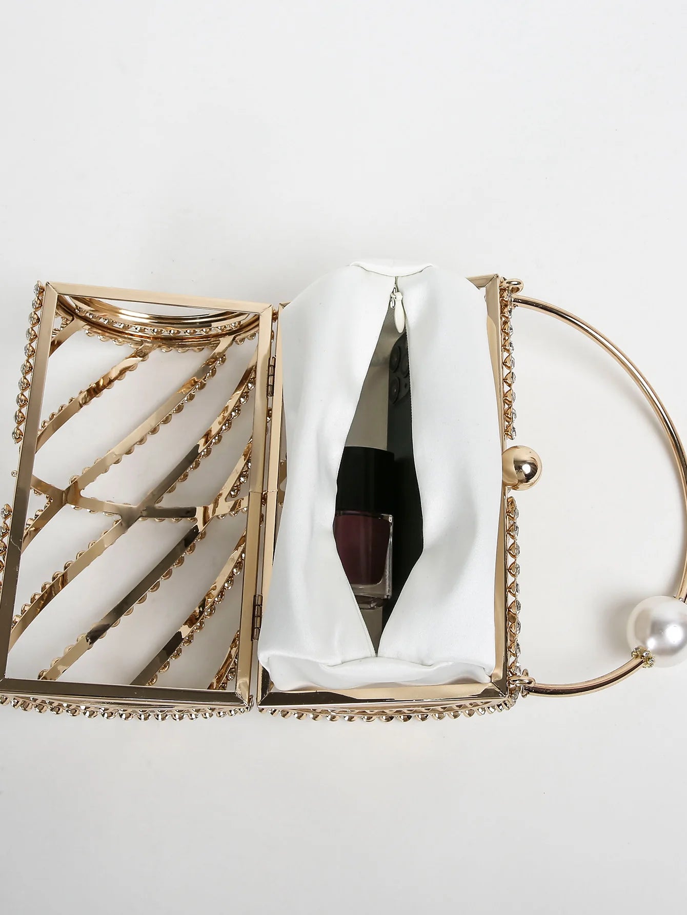 Women's clutch sparkly diamond-encrusted bag