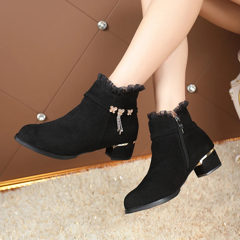 Women elegant Anti Slip Winter Banquet Casual boots