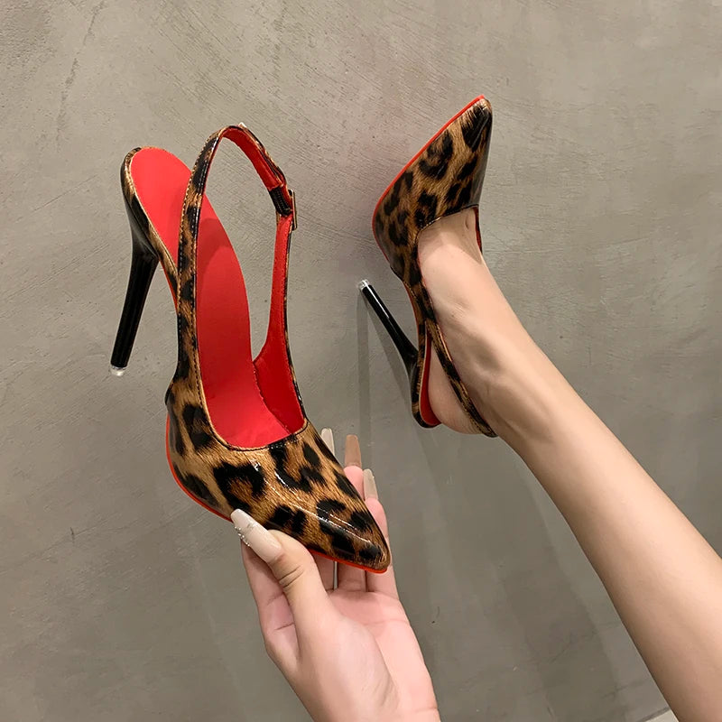 Women High Heels Feminine Sexy Leopard Print Pointed Toe Stiletto Single shoes