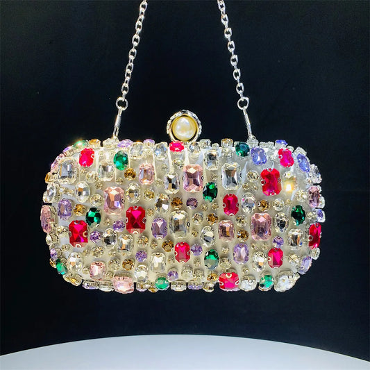 women Full diamond-encrusted diamond dinner bag,